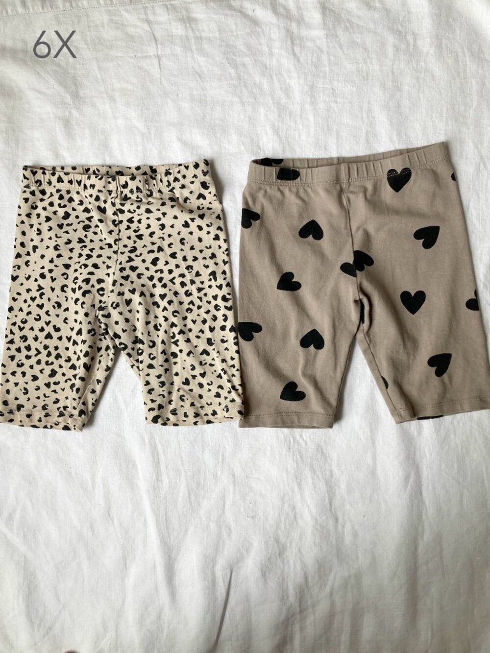 🪴5/$30 H&M Size 6X Girls Kid Hearts Cheetah Print Biker Shorts Summer Beach